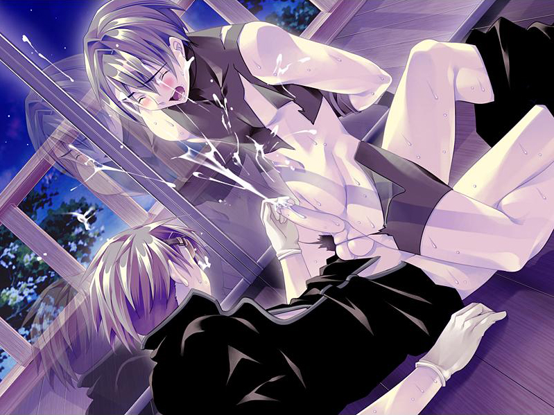 kia welbehenna, silvio wenzel, absolute obedience (game), zettai fukuju meirei, 2boys, anal, bdsm, blush, bondage, bound, closed eyes, cum, goggles, male focus, male penetrated, multiple boys, open mouth, penis, sweatdrop, torn clothes, yaoi