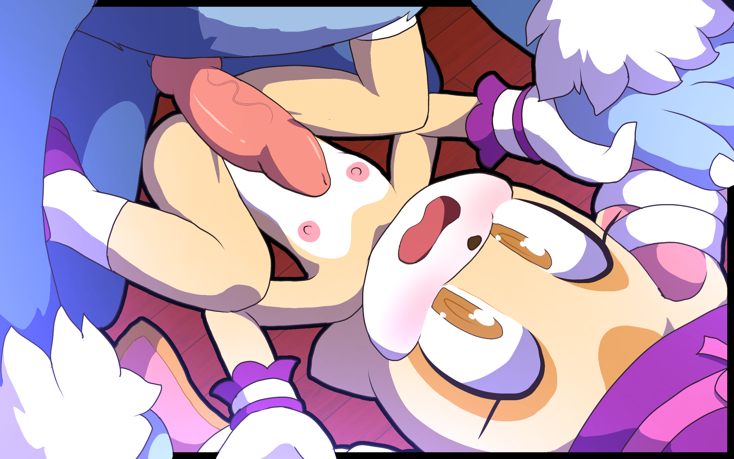 buckhori159, cream the rabbit, sonic (series), 1girl, brown eyes, nipples, nude, penis