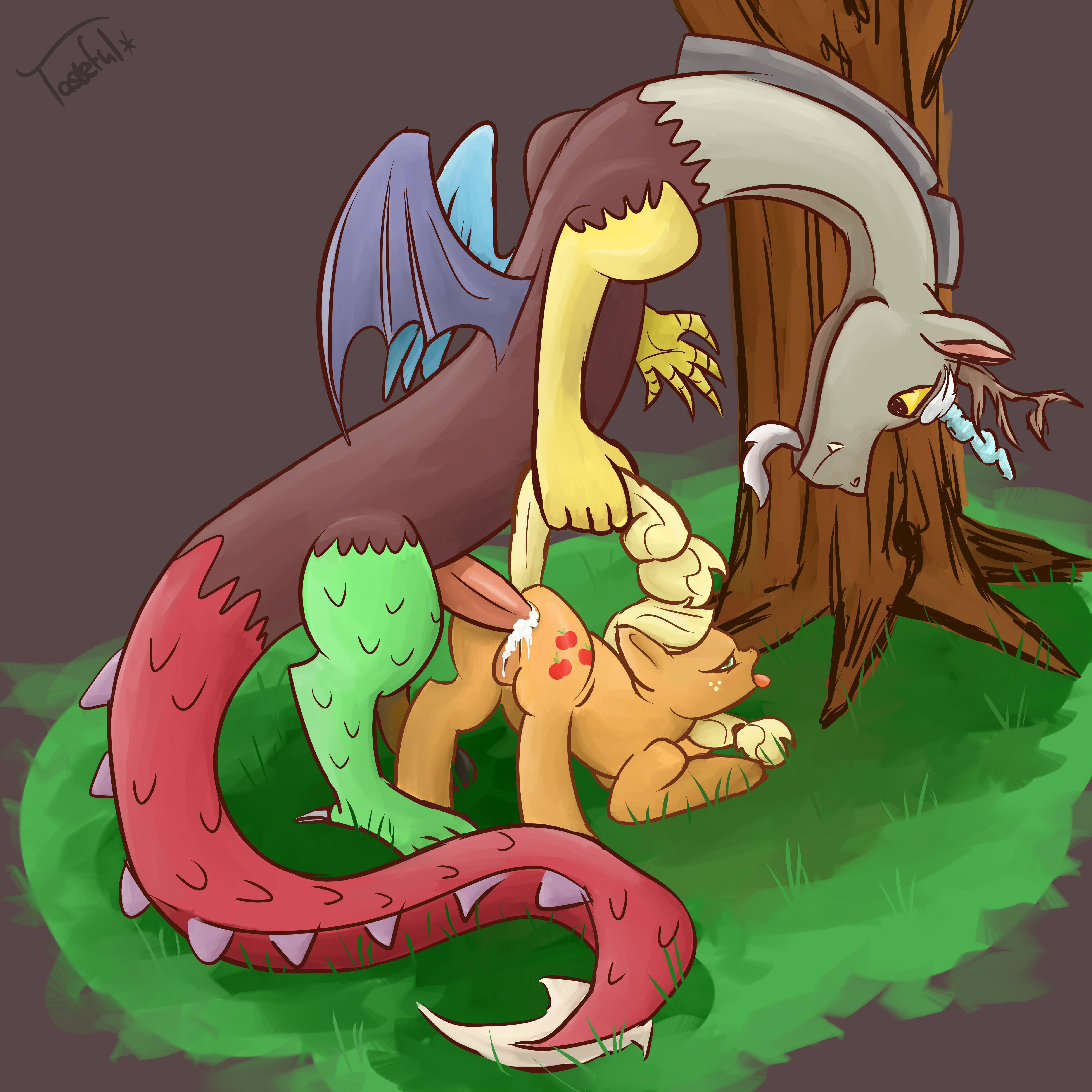Rule34 – If it exists, there is porn of it / tasteful-clopper, applejack (mlp), discord (mlp) / 435496