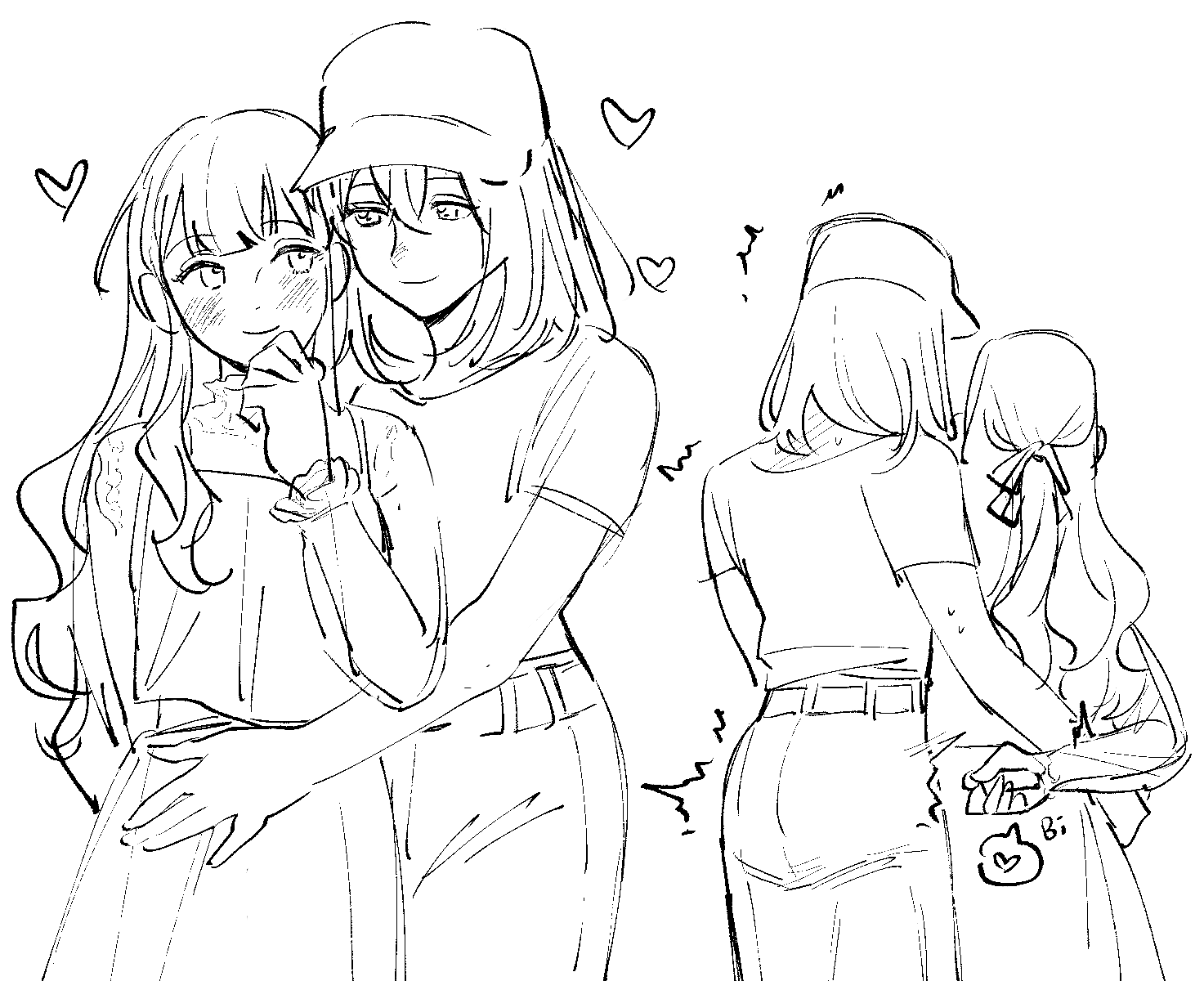 milfcookiesimp, misumi uika, togawa sakiko, bang dream!, bang dream! it's mygo!!!!!, 2girls, 2koma, baseball cap, comic, hat, multiple girls, sex toy, vibrator, vibrator under clothes, yuri