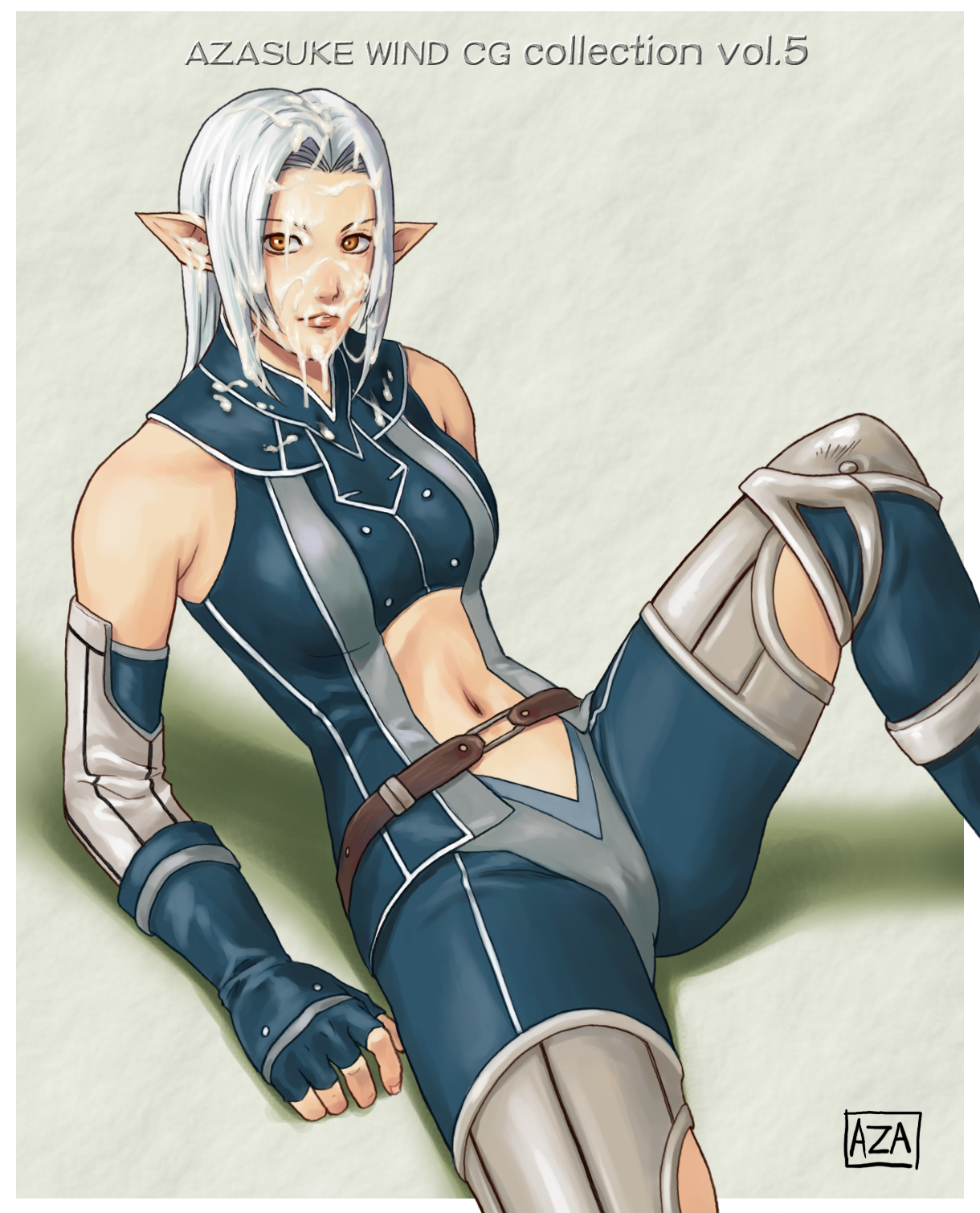 azasuke, elvaan, final fantasy, final fantasy xi, highres, 00s, cum, cum on body, elf, facial, pointy ears