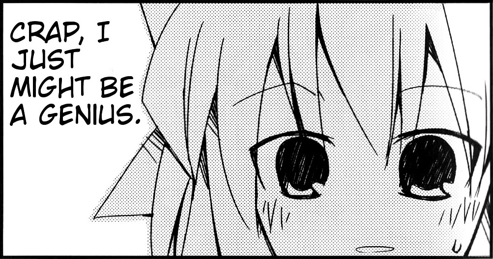 cirno, embodiment of scarlet devil, touhou, hard-translated, third-party edit, translated, 1girl, english text, female focus, greyscale, halftone, liar, lies, monochrome, simple background, solo, sweatdrop, white background