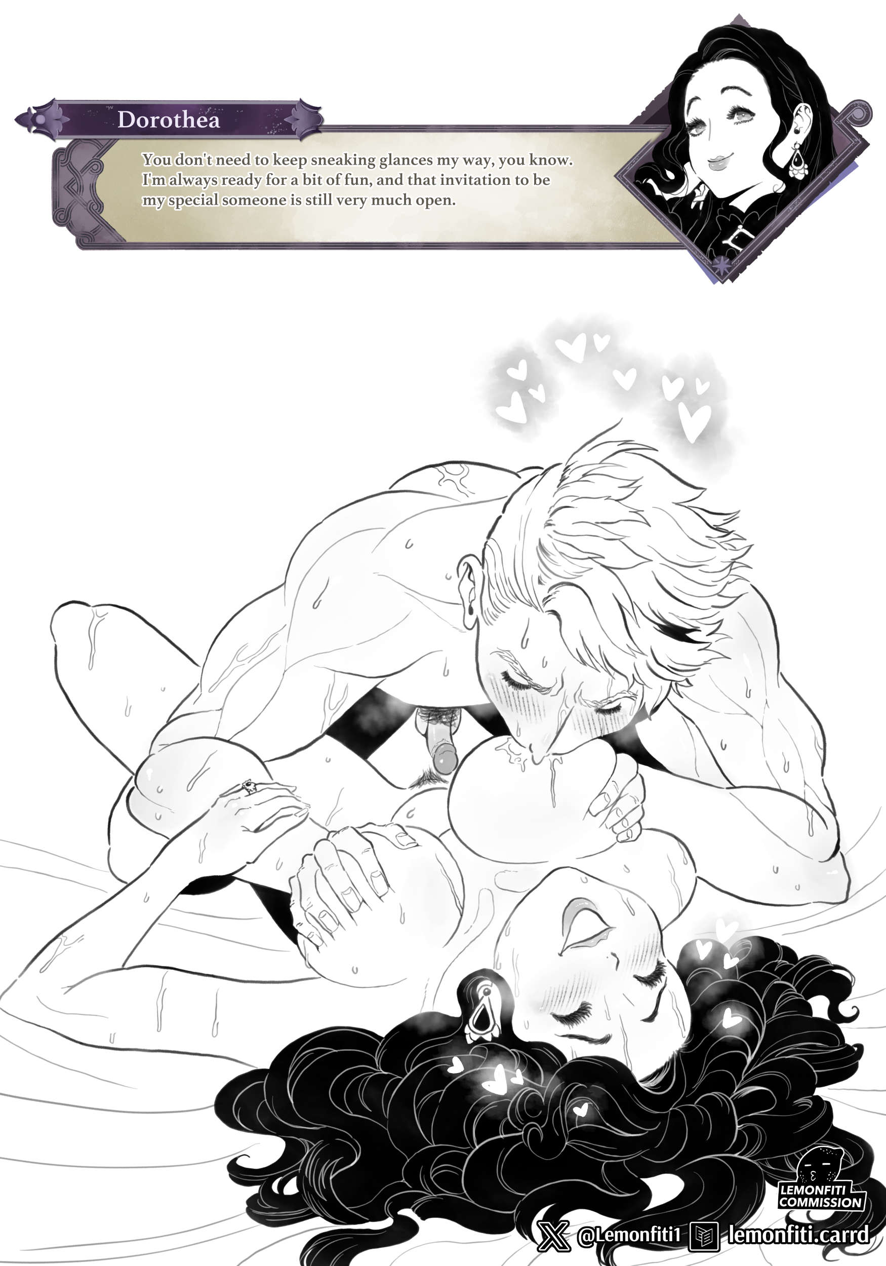 lemonfiti, caspar von bergliez, dorothea arnault, fire emblem, fire emblem: three houses, nintendo, tagme, breasts, nipples, nude, sex