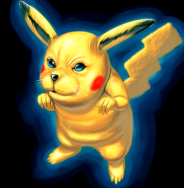 kouno (masao), pikachu, nintendo, pokemon, bad id, bad pixiv id, full body, gen 1 pokemon, no humans, pokemon (creature), realistic, solo