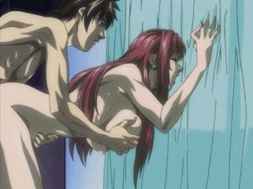 minase taki, takashiro hiroko, bible black, animated, animated gif, anime screenshot, huge filesize, 00s, 1boy, 1girl, ass, bent over, breasts, brown hair, closed eyes, doggystyle, grabbing another's breast, grabbing from behind, groping, hetero, large breasts, long hair, nipples, nude, red hair, sex, sex from behind, teacher and student, thighs, torso grab, uncensored, vaginal