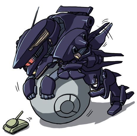 a z u m a b e y a (artist), 03-aaliyah, sol dios, armored core, armored core 4, fromsoftware, lowres, ball, mecha, military, military vehicle, motor vehicle, robot, tank