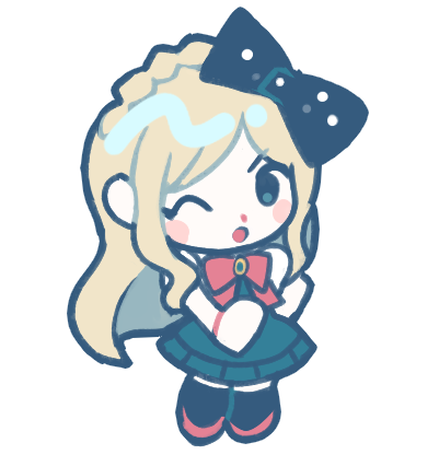 sonia nevermind, danganronpa (series), danganronpa 2: goodbye despair, commentary, english commentary, lowres, 1girl, ;o, black bow, black socks, blonde hair, blush, blush stickers, bow, catp0sse, chibi, chibi only, dress, eyelashes, full body, green dress, hair bow, long hair, one eye closed, open mouth, pinafore dress, red bow, red shoes, shirt, shoes, simple background, sleeveless, sleeveless dress, socks, solo, white background, white shirt