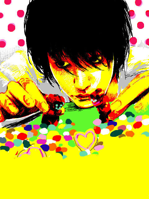 chiyo (rotsurechiriha), l (death note), death note, 00s, 1boy, black hair, candy, male focus, solo