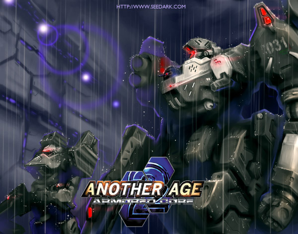 seedark, armored core, armored core 2, armored core 2: another age, fromsoftware, gun, mecha, no humans, rain, robot, weapon