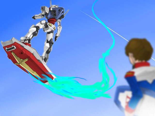 amuro ray, eureka seven, eureka seven (series), gundam, mobile suit gundam, parody, ref board, shield, sky