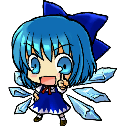 cirno, embodiment of scarlet devil, touhou, lowres, 1girl, blue eyes, blue hair, bow, chibi, dress, female focus, full body, hair bow, matching hair/eyes, short hair, solo, transparent background, wings