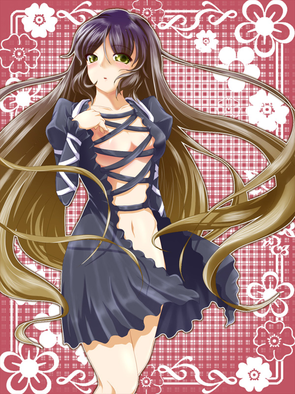 negamaro, hijiri byakuren, touhou, 1girl, breasts, female focus, gradient hair, large breasts, long hair, multicolored hair, navel, no bra, no panties, solo, yellow eyes