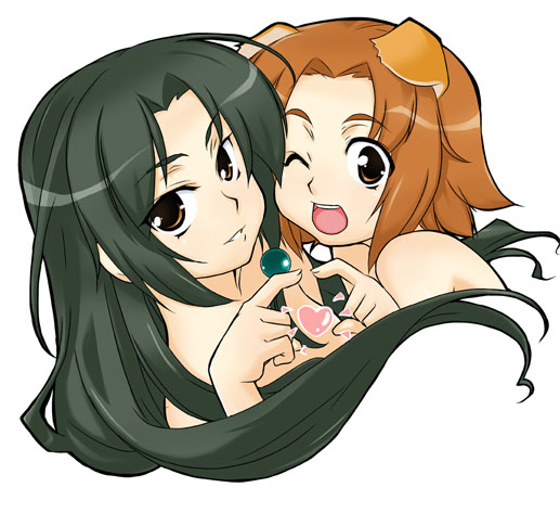 konoha (arcana heart), tokinomiya kamui, aq interactive, arcana heart, atlus, examu, animal ears, dog ears, heart, long hair, nude, short hair