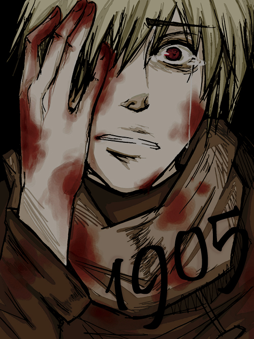 russia (hetalia), axis powers hetalia, 00s, 1boy, blonde hair, blood, coat, male focus, red eyes, scarf, solo, tears, trench coat