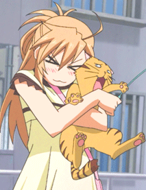 mizuno kaede, nyan koi!, animated, animated gif, anime screenshot, lowres, > <, 00s, 1girl, cat, closed eyes, female focus, solo
