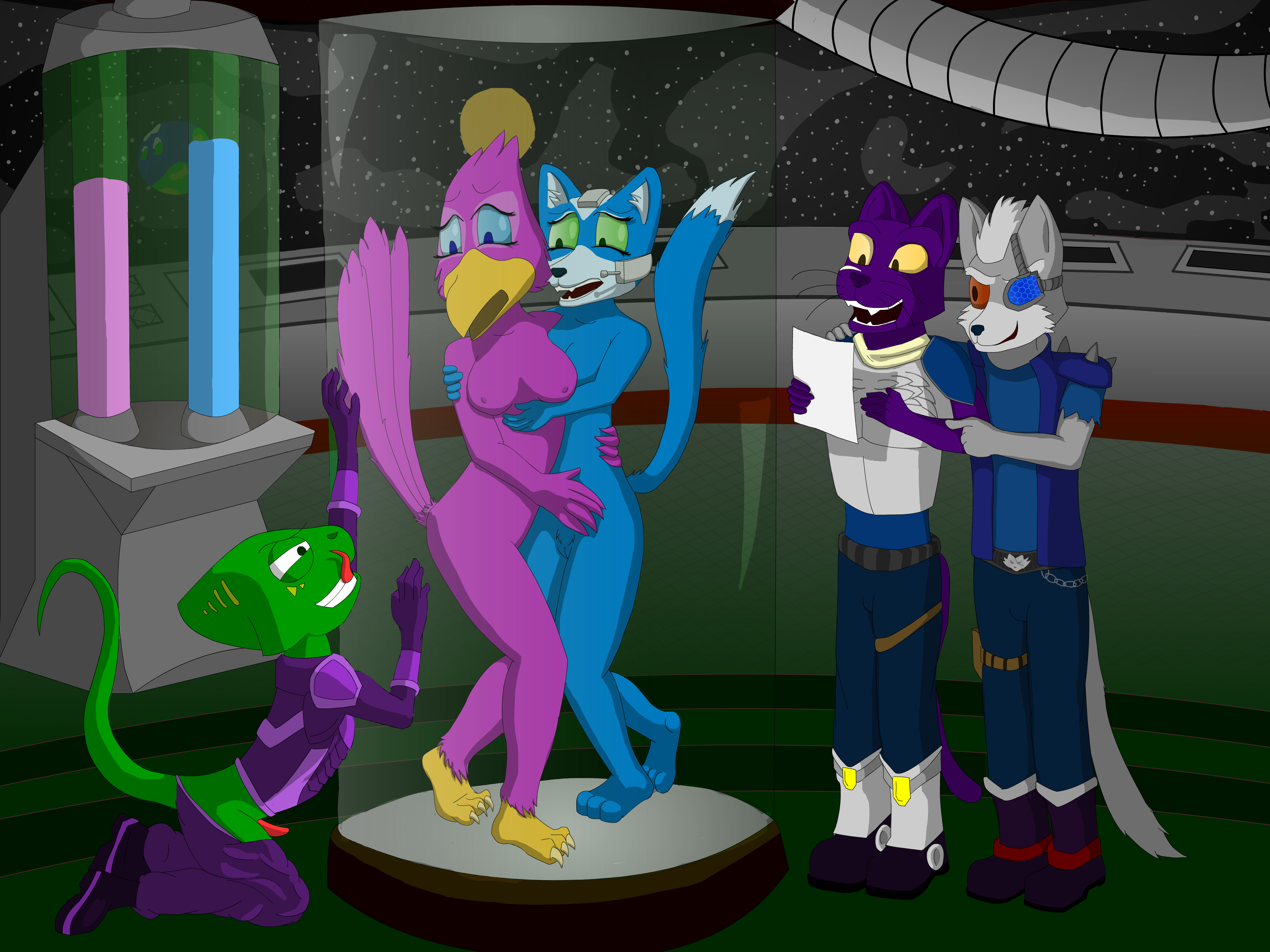 Rule34 – If it exists, there is porn of it / cashier:3, falco lombardi, fox mccloud, leon powalski, panther caroso / 439893