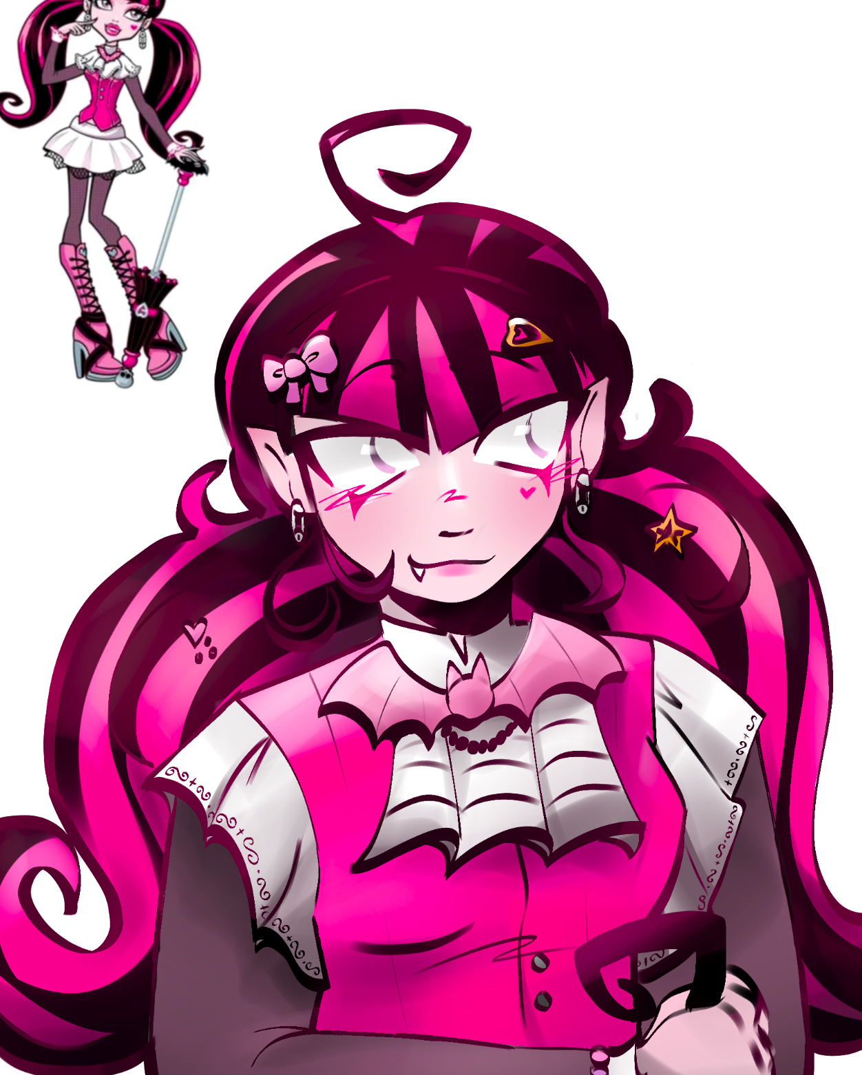 draculaura, monster high, commentary, english commentary, highres, non-web source, #art, #mh