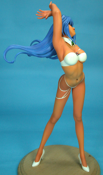 shivie aika, sumeragi aika, agent aika, aika (series), 1990s (style), blue hair, dark skin, figure, long hair