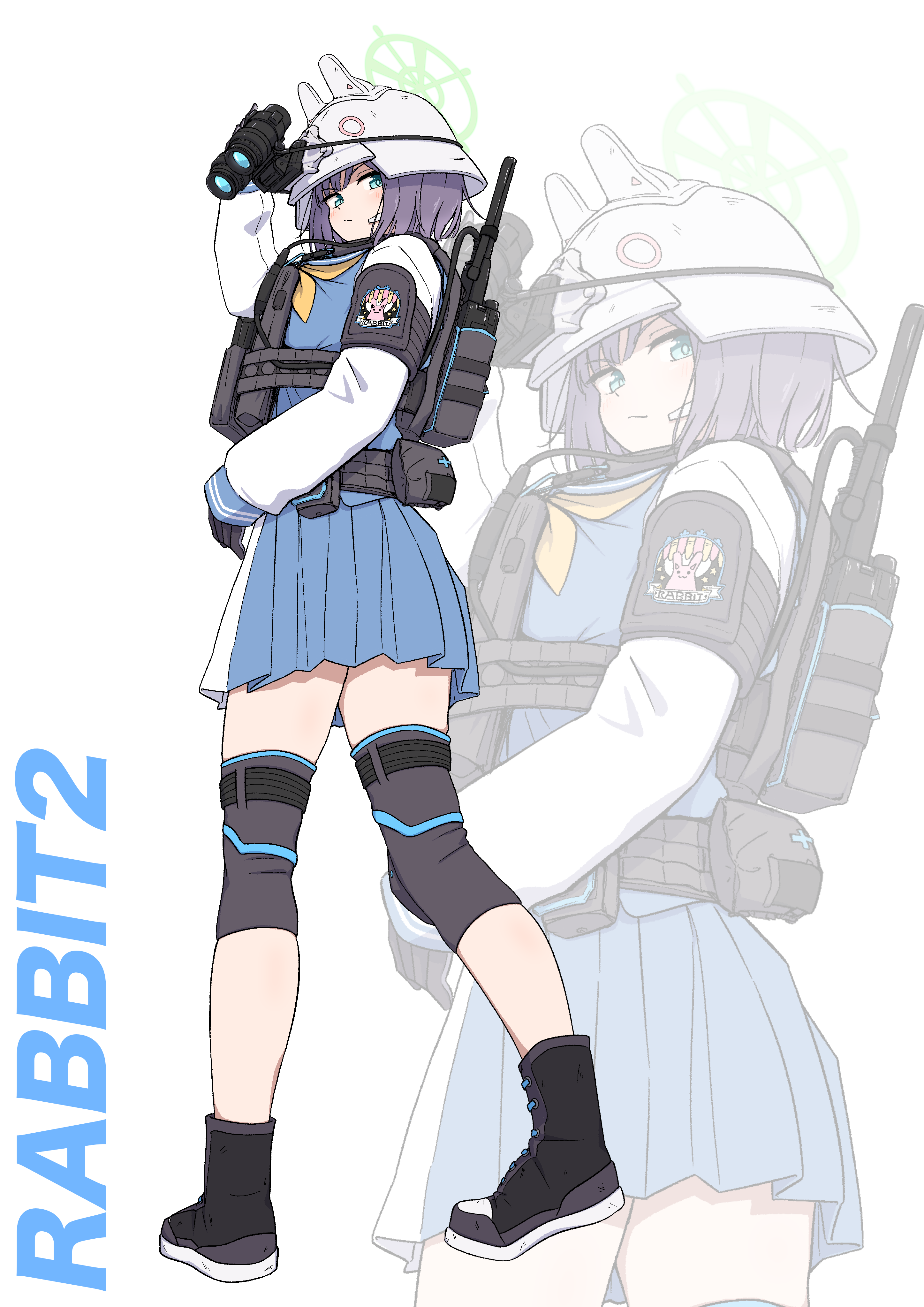 cake506, saki (blue archive), blue archive, 1girl, breasts, large breasts, looking at viewer, school uniform, short hair, simple background, solo, white background