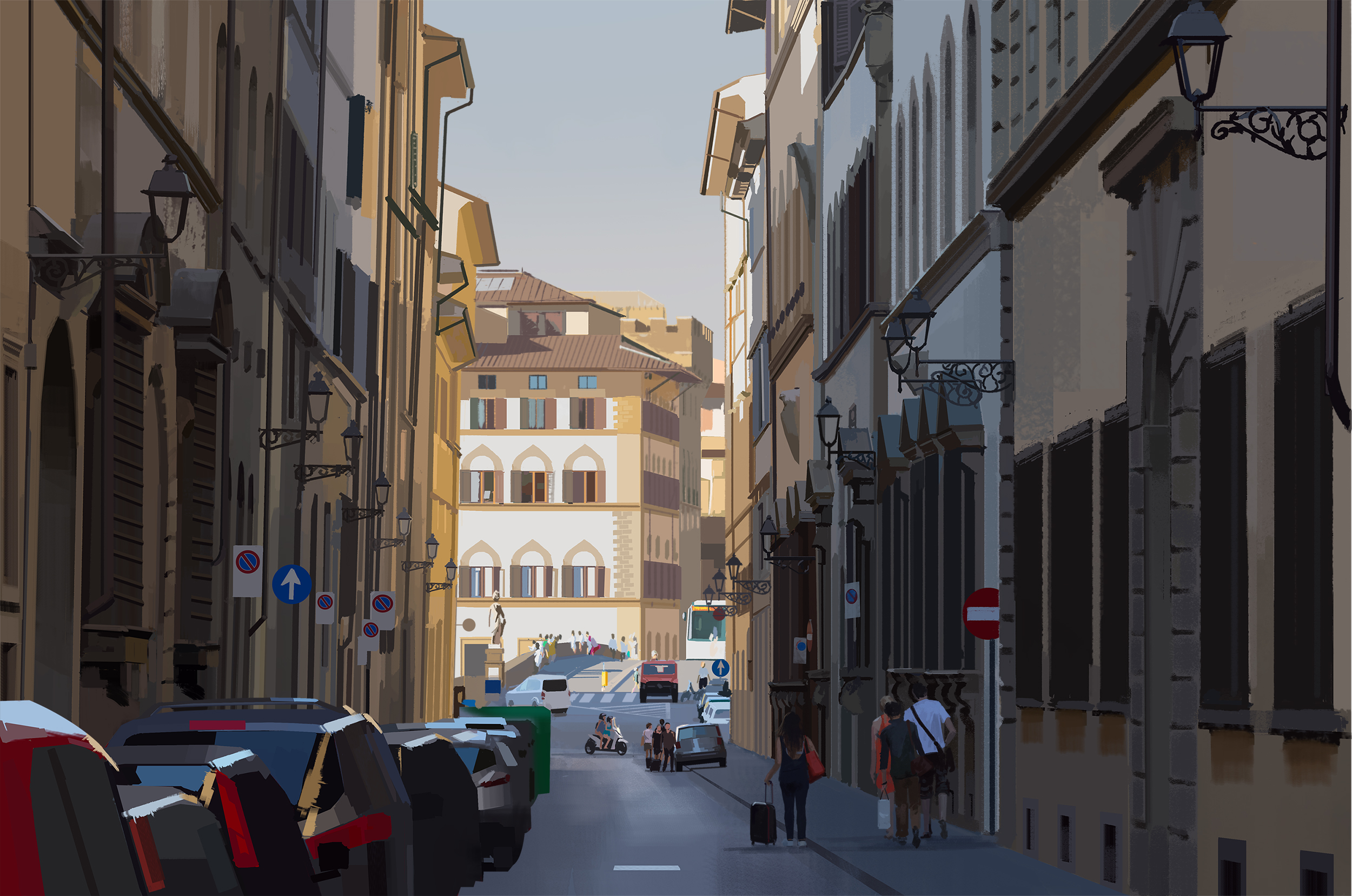 original, commentary, english commentary, highres, building, car, gjb870216, lantern, motor vehicle, people, photorealistic, realistic, road, road sign, scenery, sign, sky, street, urban