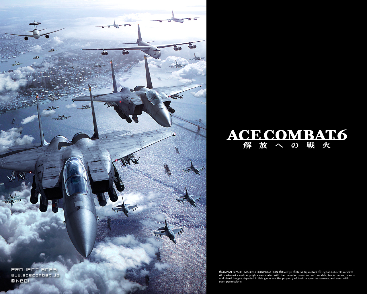 a-10, boeing e-767, f-15, f-16, f-18, ace combat, ace combat 6, a-10 thunderbolt ii, airborne early warning and control, aircraft, airplane, attack aircraft, b-52 stratofortress, city, close air support, e-767, fighter jet, gunship, heavy bomber, military, military vehicle, penetrator (aircraft), ship, strategic bomber, warship, watercraft