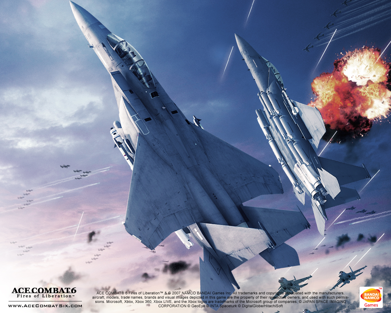 a-10, f-15, su-33, ace combat, ace combat 6, official art, a-10 thunderbolt ii, attack aircraft, battle, close air support, gunship, missile