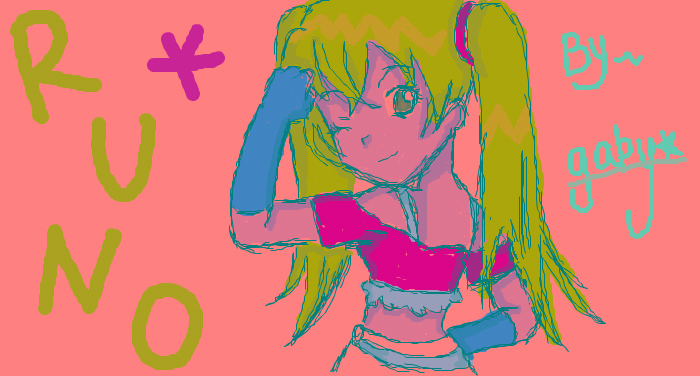 misaki runo, bakugan, bakugan battle brawlers, 00s, 1girl, blue hair, female focus, long hair, smile, solo