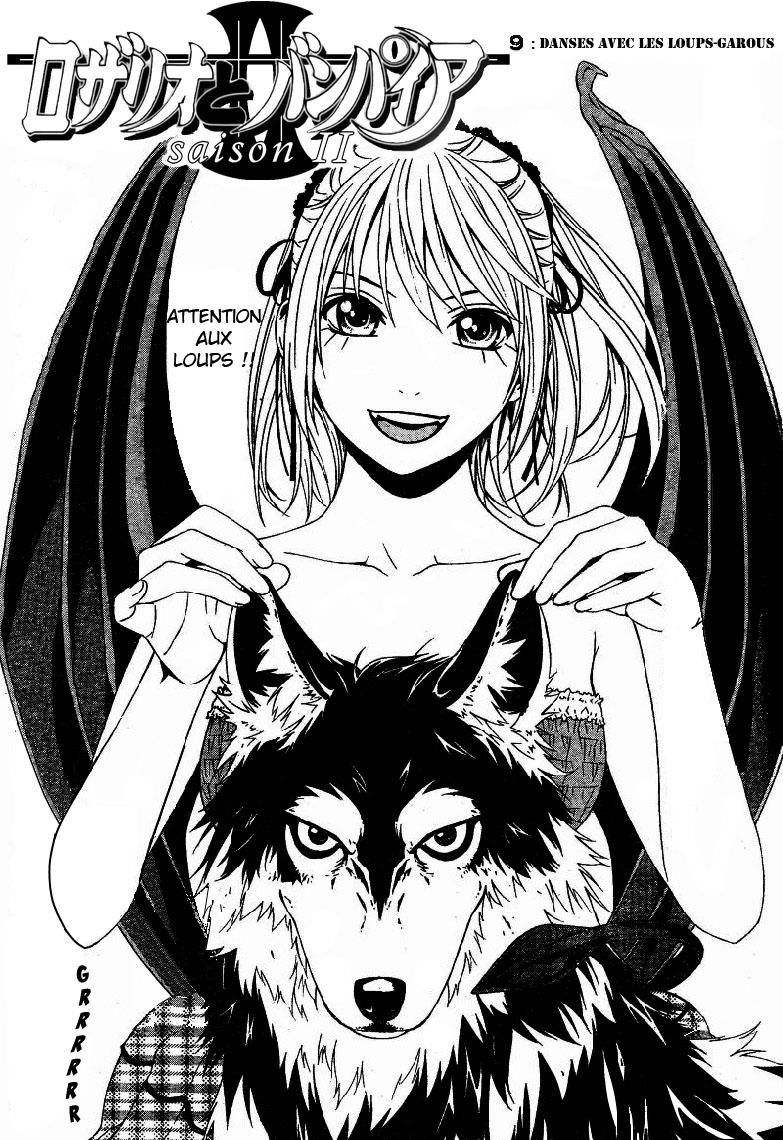 ikeda akihisa, kurono kurumu, morioka ginei, rosario+vampire, hard-translated, hard-translated (non-english), scan, third-party edit, translated, 00s, bare shoulders, demon wings, french text, greyscale, hair ornament, monochrome, scanlation, smile, wings