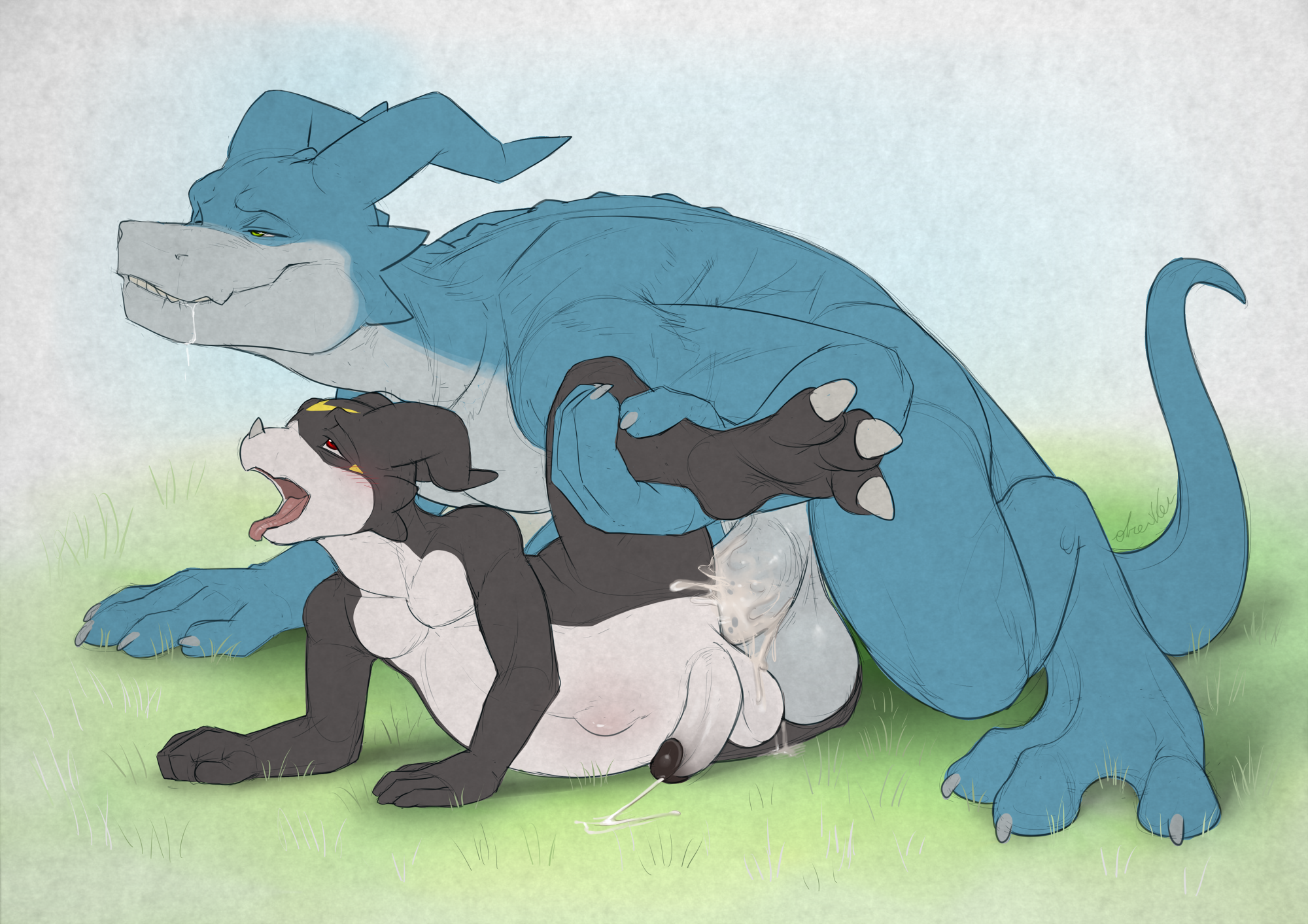 Rule34 – If it exists, there is porn of it / dreiker, flamedramon, ryodramon, veemon / 444799