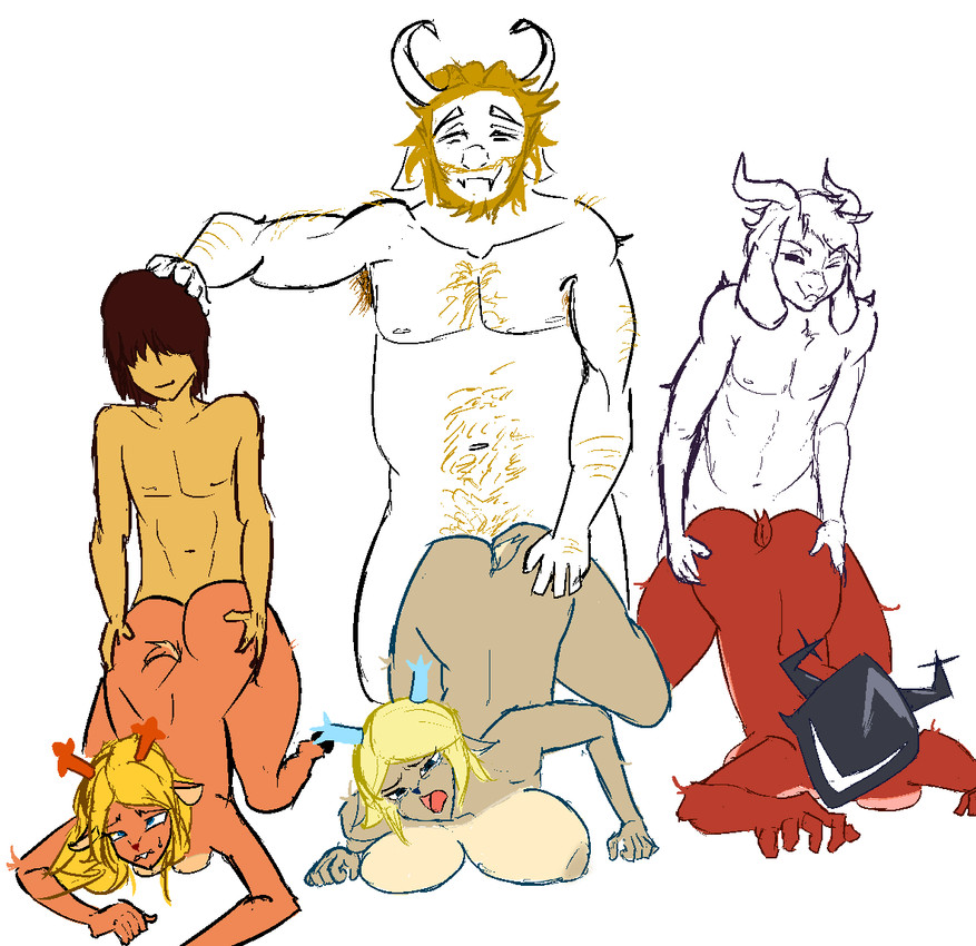 Rule34 – If it exists, there is porn of it / asgore dreemurr, asriel dreemurr, big, kris (deltarune), noelle holiday / 8955208