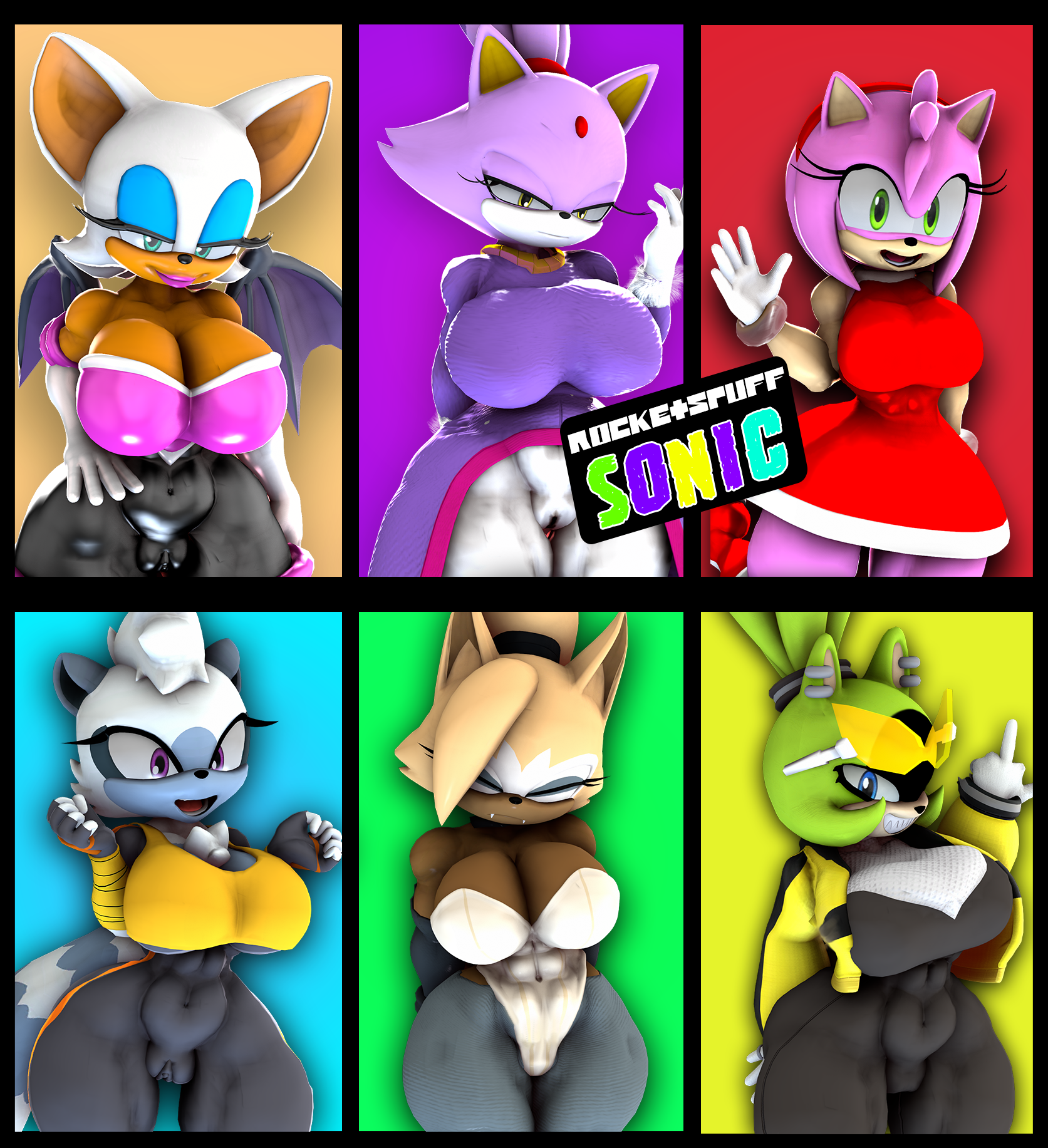 Rule34 – If it exists, there is porn of it / amy rose, blaze the cat, rouge the bat, tangle the lemur, whisper the wolf / 8995454