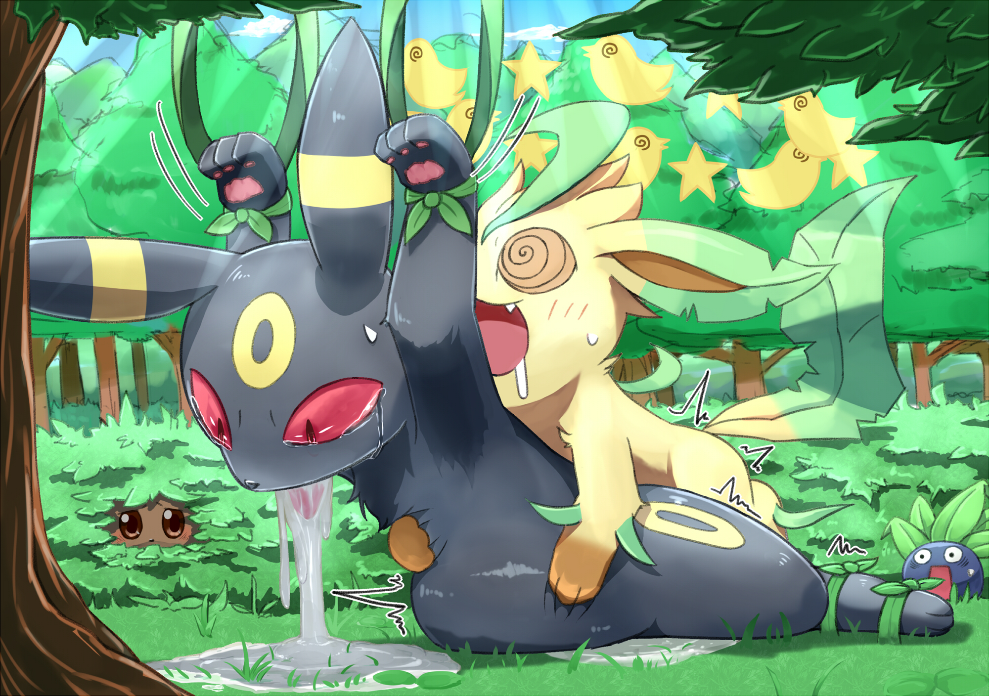 Rule34 – If it exists, there is porn of it / artist request, eevee, eeveelution, leafeon, oddish, umbreon / 449771