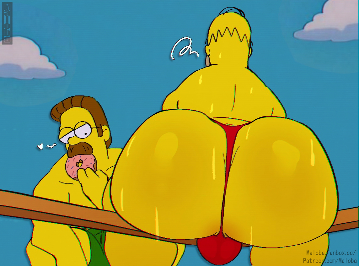 Rule34 – If it exists, there is porn of it / maloba, homer simpson, ned flanders / 9059882