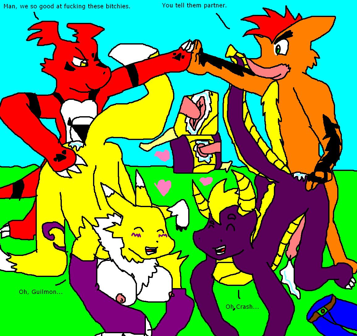 Rule34 – If it exists, there is porn of it / crash bandicoot, guilmon, renamon / 462042