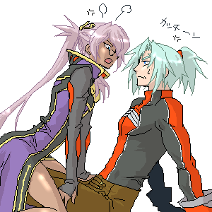 bartholomew, volsung, wild arms, wild arms 5, lowres, 2boys, dark skin, male focus, multiple boys, white background, yaoi