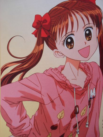 babbit, kurata sana, kodomo no omocha, 1990s (style), bow, brown eyes, hair bow, red hair, retro artstyle, solo, twintails