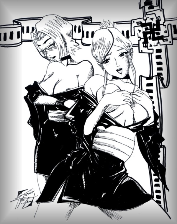 honshou chizuru, inoue orihime, bleach, collar, glasses, sos art (artist)