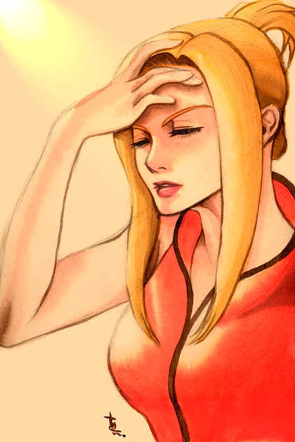 quistis trepe, final fantasy, final fantasy viii, artist request, 1990s (style), 1girl, blonde hair, closed eyes, female focus, ponytail, retro artstyle, solo