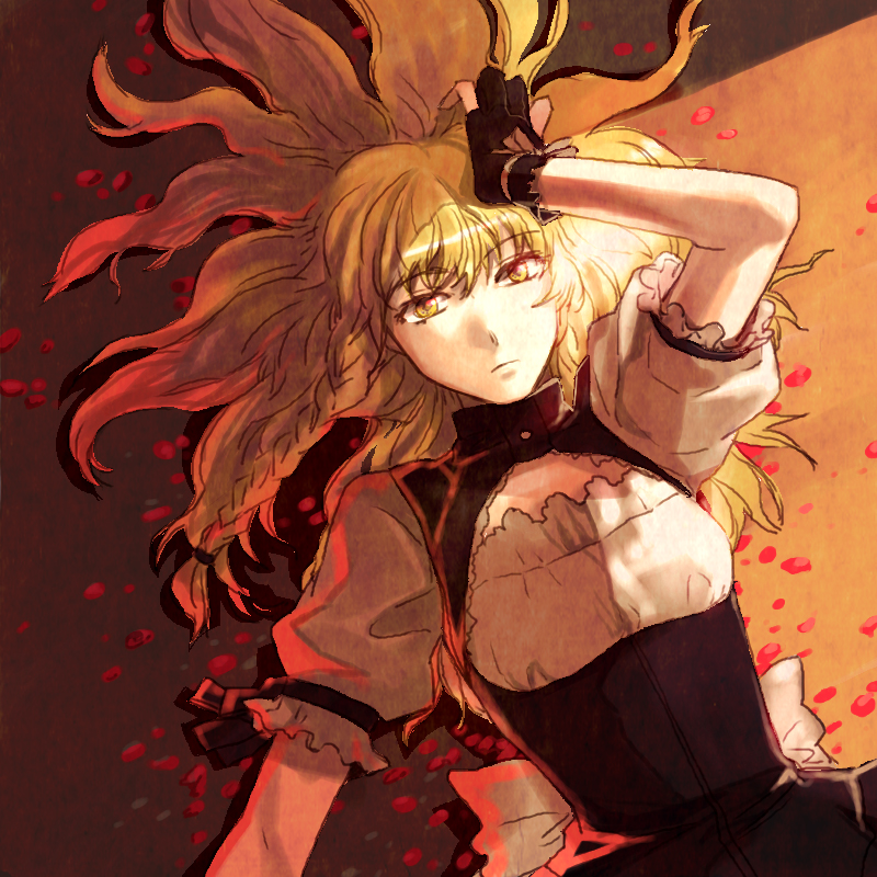 moroes, kirisame marisa, touhou, bad id, bad pixiv id, 1girl, blonde hair, braid, female focus, lying, solo