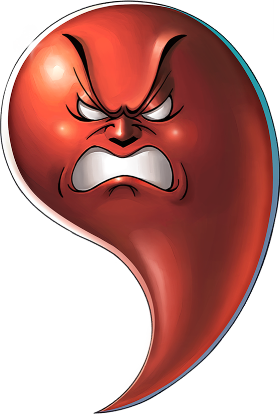 ara mitama (megami tensei), persona, persona 5, persona 5: the phantom x, shin megami tensei, artist request, official art, third-party source, blank eyes, colored skin, demon (megami tensei), frown, furrowed brow, no humans, red skin, solo, transparent background