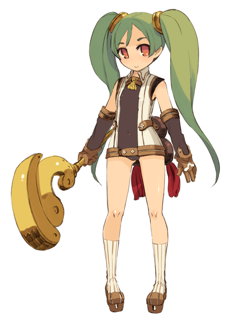 mota, original, 1girl, female focus, full body, gloves, simple background, solo, staff, standing, transparent background, twintails