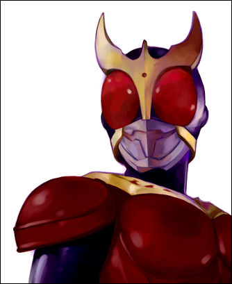suenaga (69), kamen rider kuuga, kamen rider, kamen rider kuuga (series), bad id, bad pixiv id, lowres, horns, male focus, solo