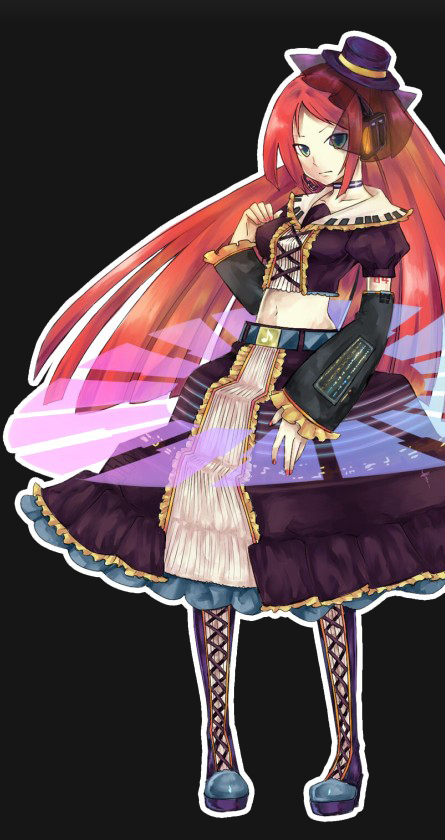 kei (keigarou), zenigame, namine ritsu, utau, vocaloid, 1boy, boots, crossdressing, crossdressing (mtf), dress, gothic lolita, hat, headset, lace-up boots, lolita fashion, long hair, male focus, red hair, solo, tattoo, trap