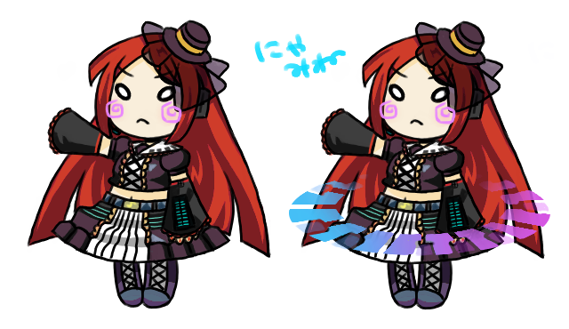 namine ritsu, utau, vocaloid, 1boy, blush, boots, chibi, detached sleeves, frown, gothic lolita, hat, lolita fashion, long hair, male focus, midriff, red hair, trap, veil