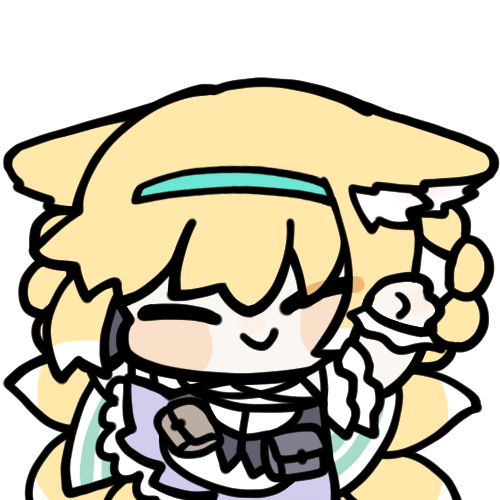 suzuran (arknights), arknights, animated, animated gif, artist request, lowres, 1girl, :d, animal ears, black gloves, blonde hair, blue hairband, braid, chibi, closed mouth, fox ears, fox girl, fox tail, gloves, green eyes, hairband, kitsune, kyuubi, multiple tails, open mouth, short hair, simple background, single glove, smile, tail, twin braids, white background