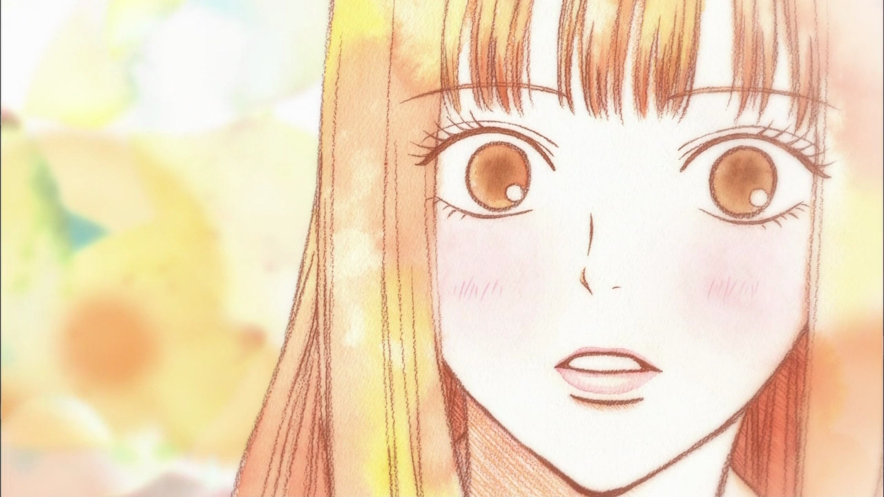 kuronuma sawako, kimi ni todoke, 00s, 1girl, blush, brown hair, female focus, long hair, portrait, solo