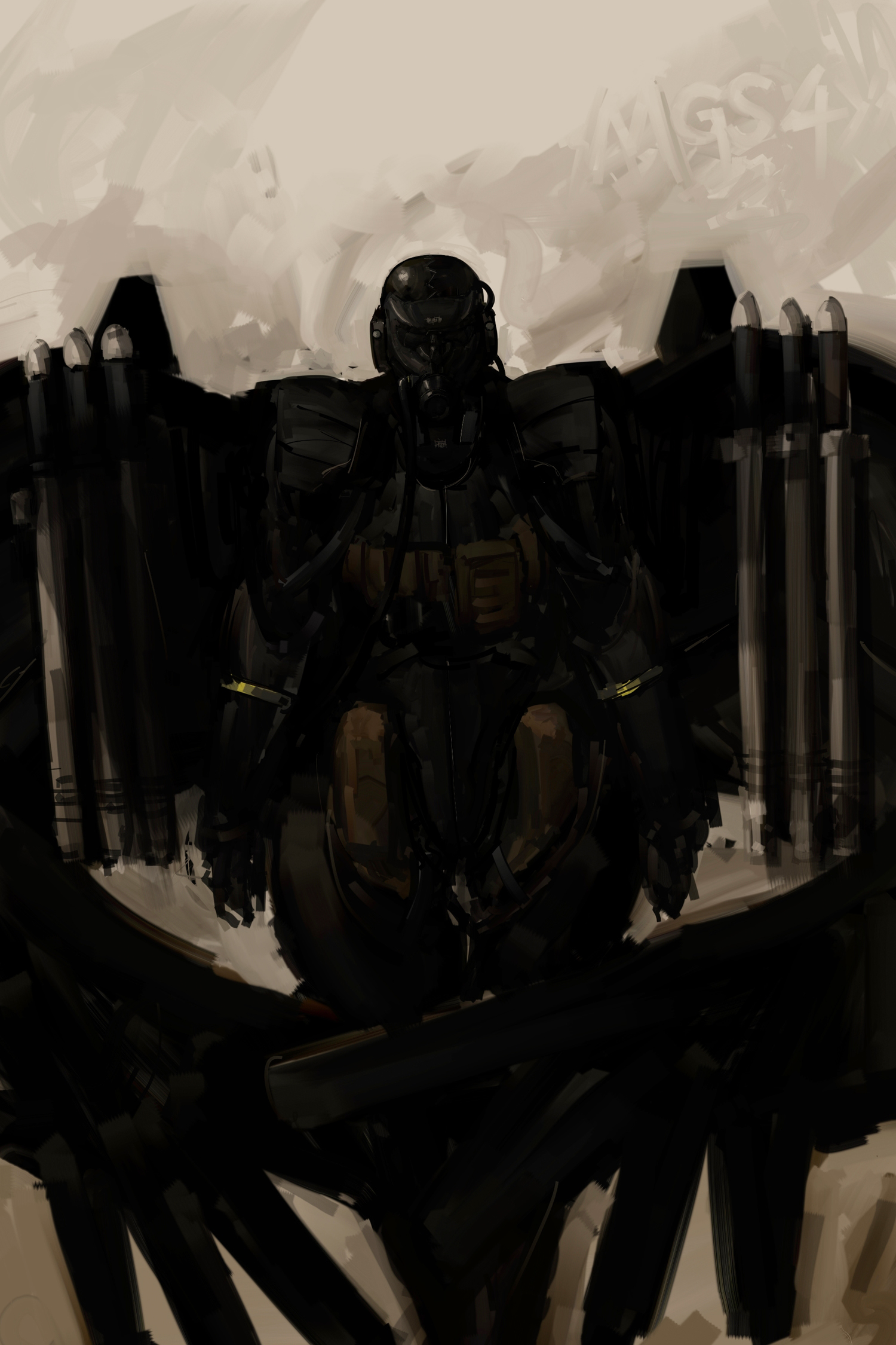 misawa kei, raging raven, metal gear (series), metal gear solid 4: guns of the patriots, bad id, bad pixiv id, highres, 1girl, power suit