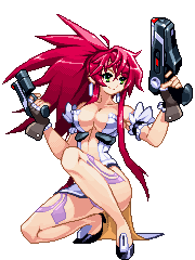 himeki luna, vanguard princess, animated, animated gif, lowres, 1girl, bouncing breasts, breasts, earrings, female focus, jewelry, pixel art, red hair, solo
