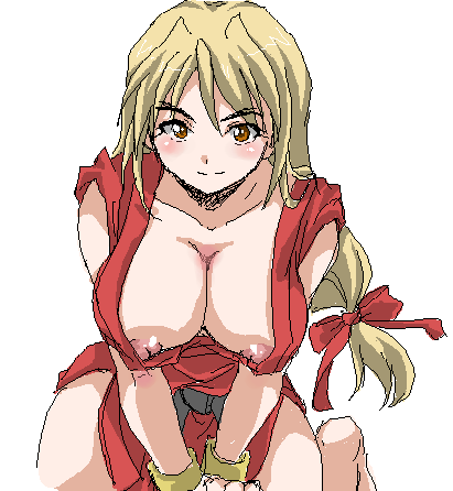 matsubara kanabun, ken masters, capcom, street fighter, gender request, lowres, breasts, genderswap, hanging breasts, nipple slip, nipples, oekaki