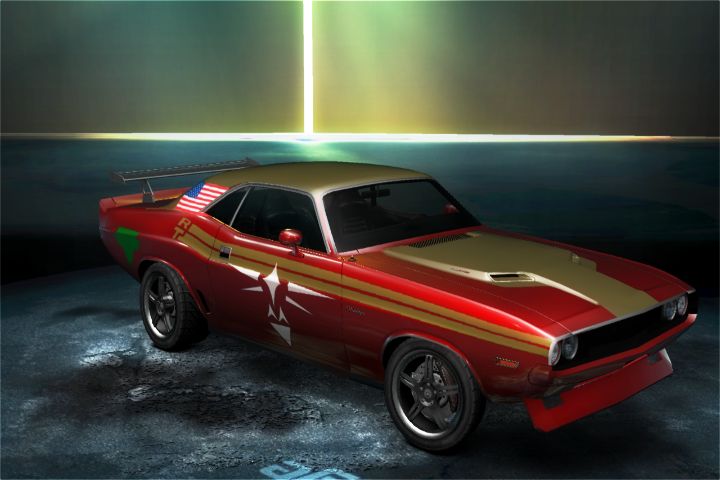 dodge (company), dodge challenger, nintendo, the legend of zelda, bad tag, american flag, car, car show, customized, eagle triforce, front, motor vehicle, need for speed: undercover, no humans, triforce